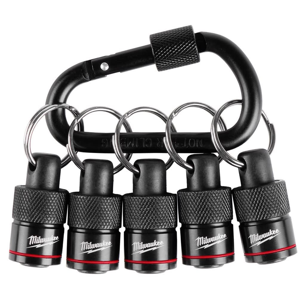 Milwaukee Hex Bit Holder With Carabiner Alloy Steel 5 Pk