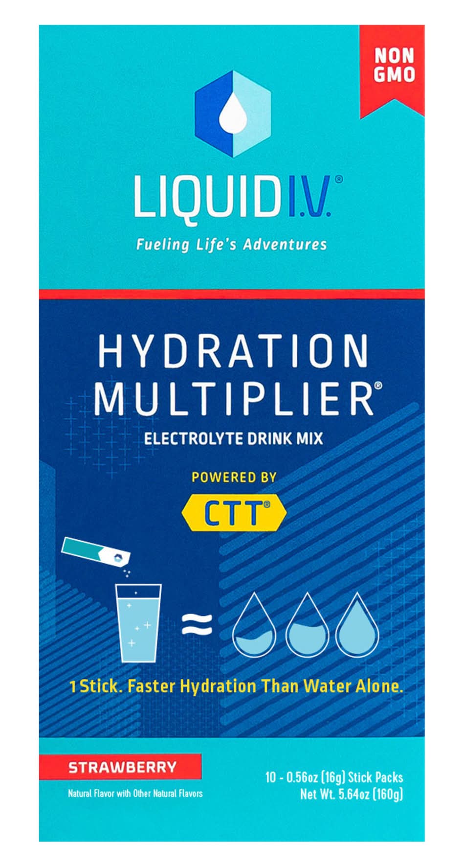 Liquid I.V. Hydration Multiplier Electrolyte Drink Mix, Strawberry (10 x 0.56 oz)