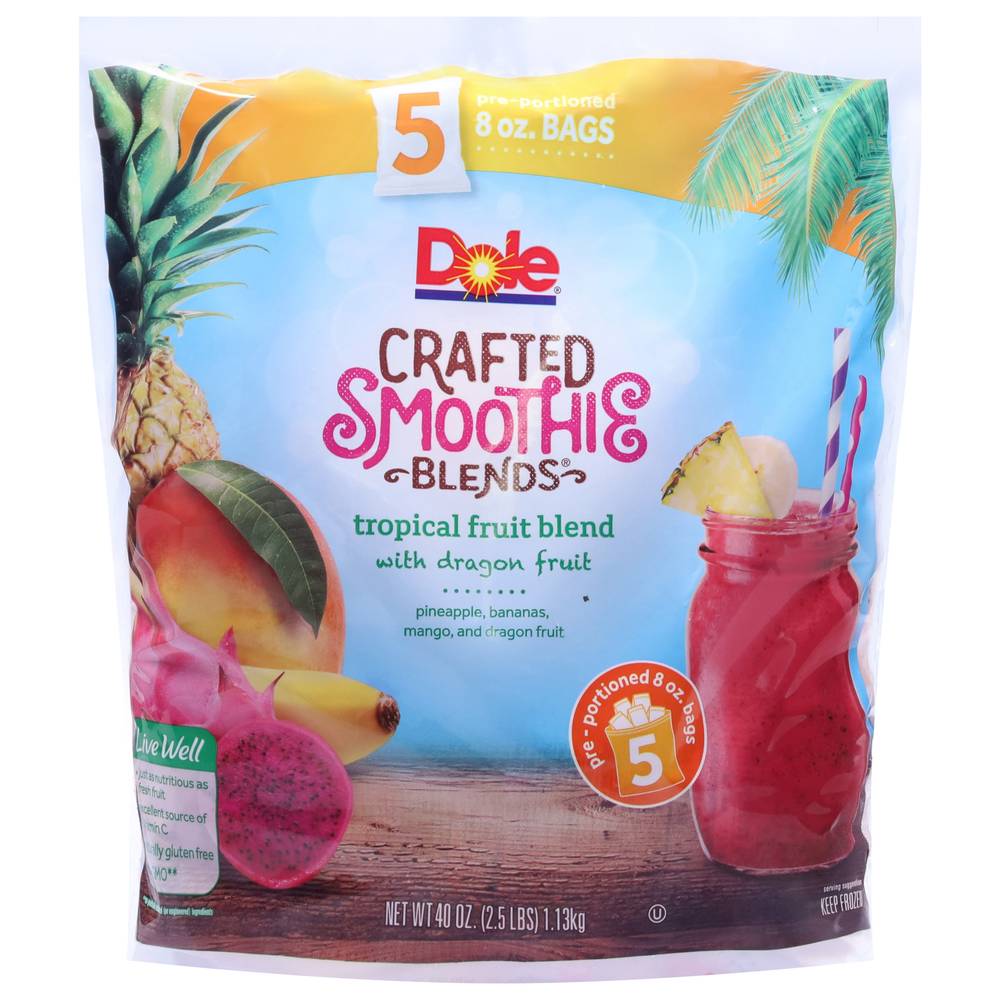 Dole Crafted Smoothie Tropical Fruit Blend (5 ct)