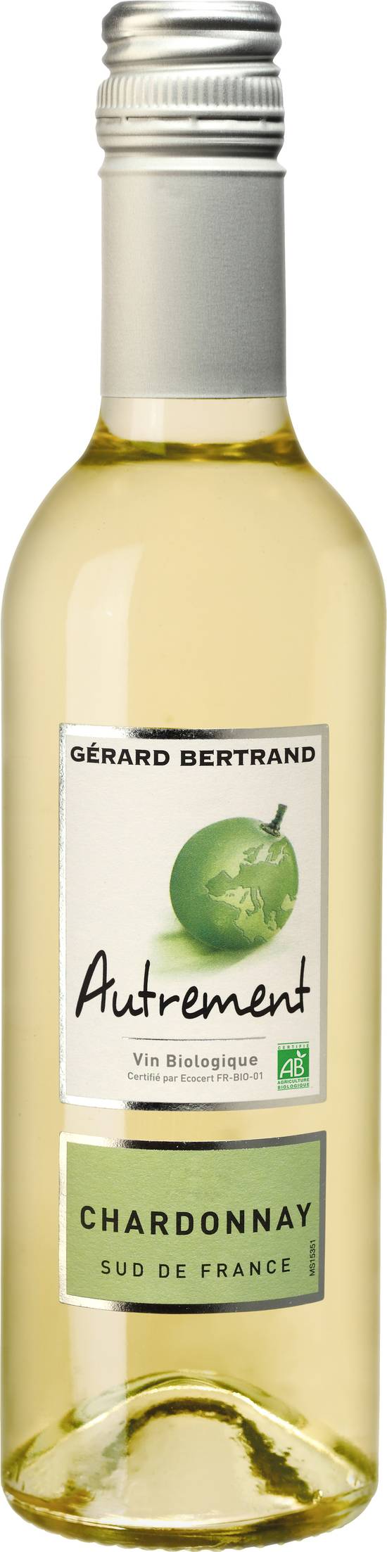 Gérard Bertrand - Vin blanc bio autrement chardonnay IGP pays d'oc domestique (375 ml)