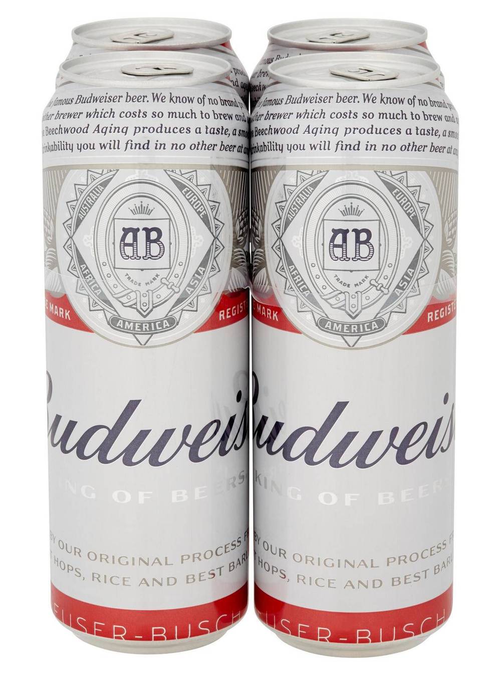 Budweiser Lager Beer Cans 4x568ml