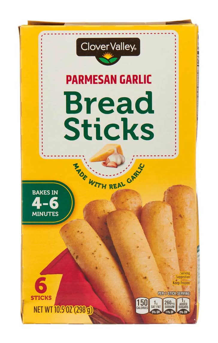 Clover Valley Bread Sticks, Garlic Parmesan (10.5 oz, 6 ct)