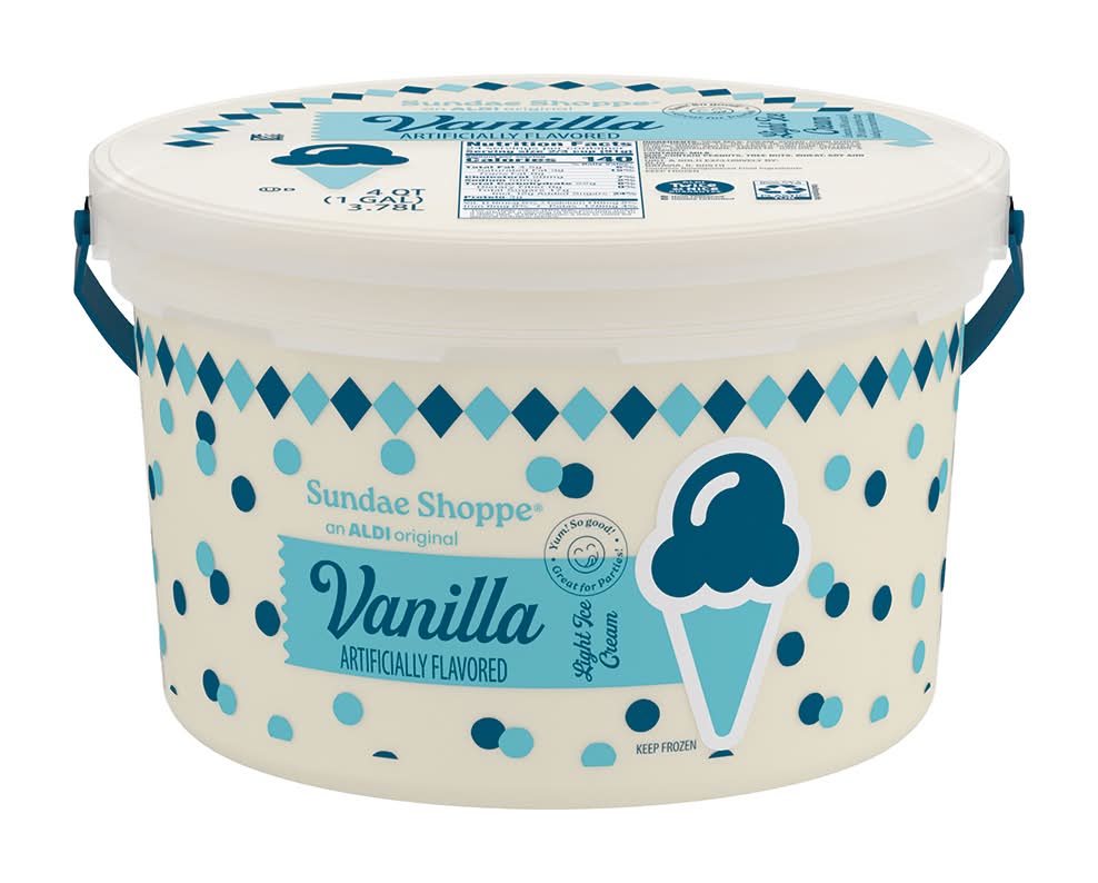 Sundae Shoppe Light Ice Cream, Vanilla (128 fl oz)