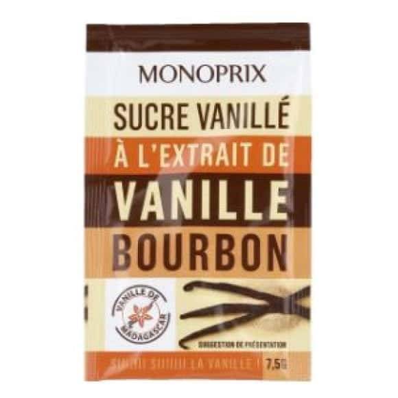 Monoprix Sucre Vanillé À L'Extrait De Vanille Bourbon Les 5 Sachets De 7,5G