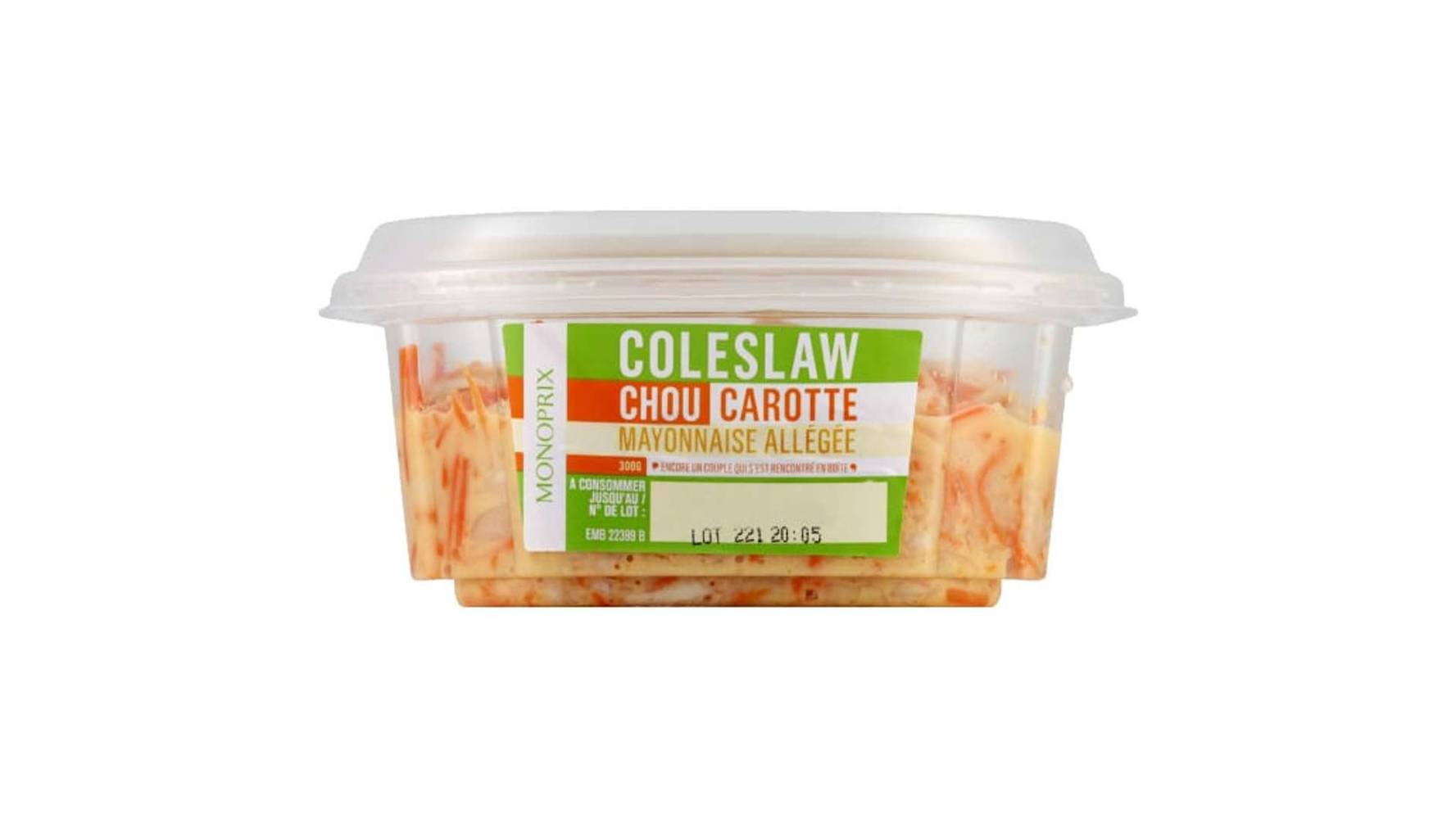 Monoprix Coleslaw chou carotte La barquette de 300 g