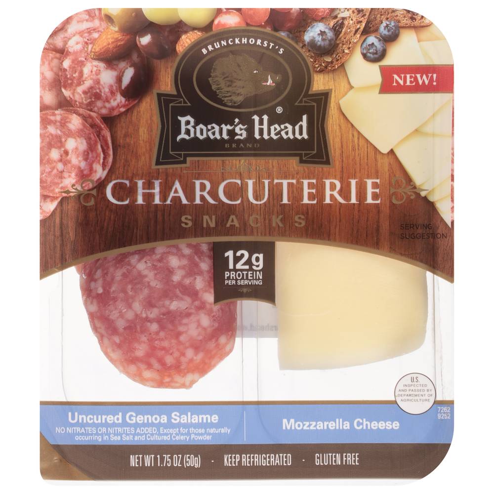 Boar's Head Charcuterie Uncured Genoa Salame & Mozzarella Cheese (1.75 oz, 2 ct)