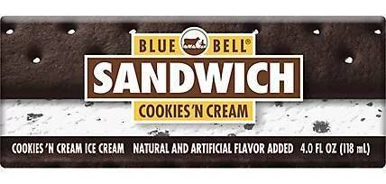 Blue Bell Sandwich Cookies & Cream