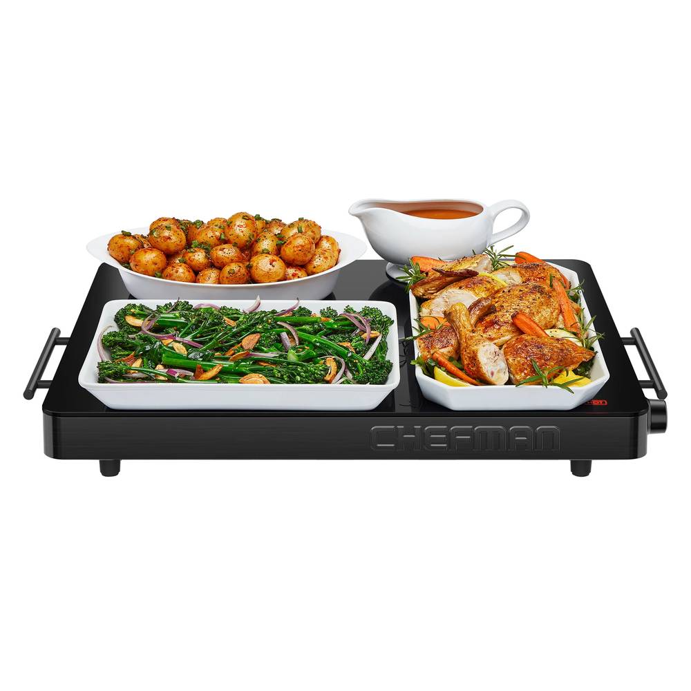 Chefman Adjustable Temperature Control Electric Warming Tray, Black