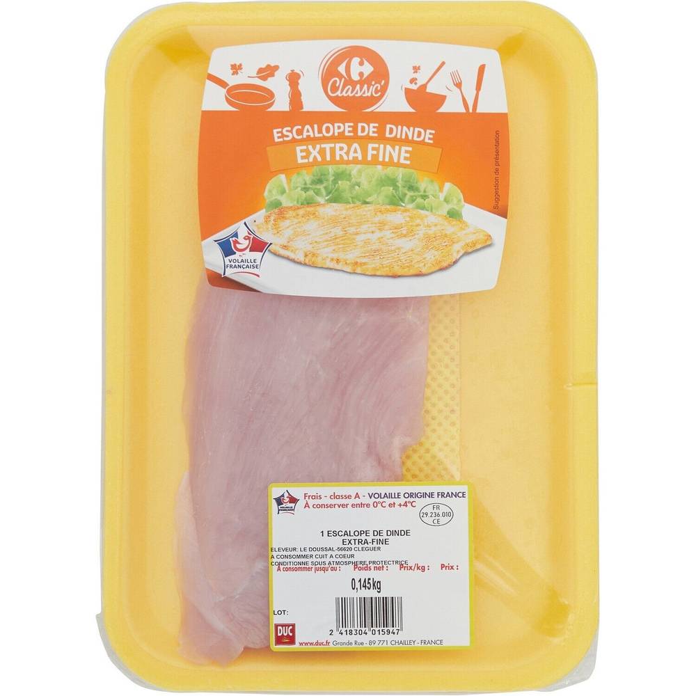 Carrefour - Escalope de dinde extra fine sans ogm (120g)