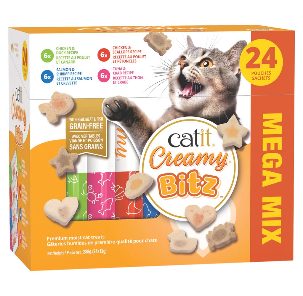 Catit Creamy Bitz - Méga Assortiment De Gâteries, 24 X 12 G / Catit Creamy Bitz Mega Mix, 24 X 12 G