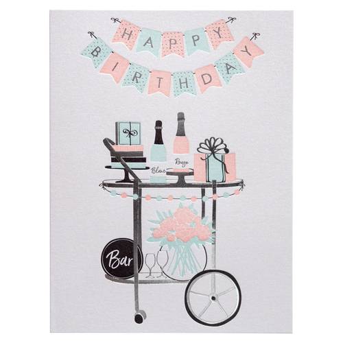 Niquea.d Birthday Bar Cart Birthday Greeting Card (2oz count)
