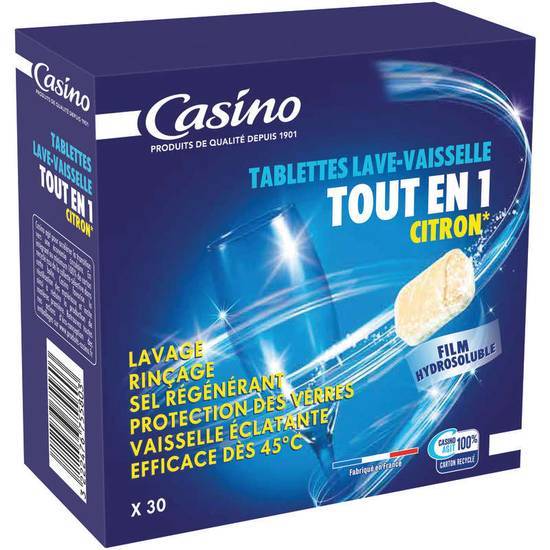 Casino tablettes lave-vaisselle tout en 1 citron 480 g