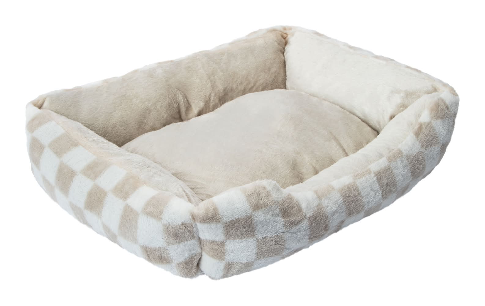 Printed Square Pet Bed For Cats & Dogs Beige