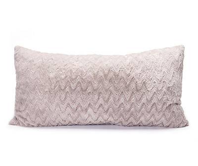 Gray Zigzag Stripe Fuzzy Body Pillow