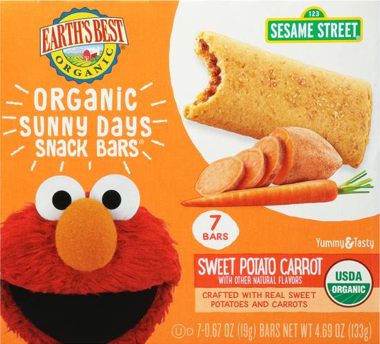 Earth's Best Sunny Day Toddler Snack Bars Sweet Potato Carrot (7 ct)