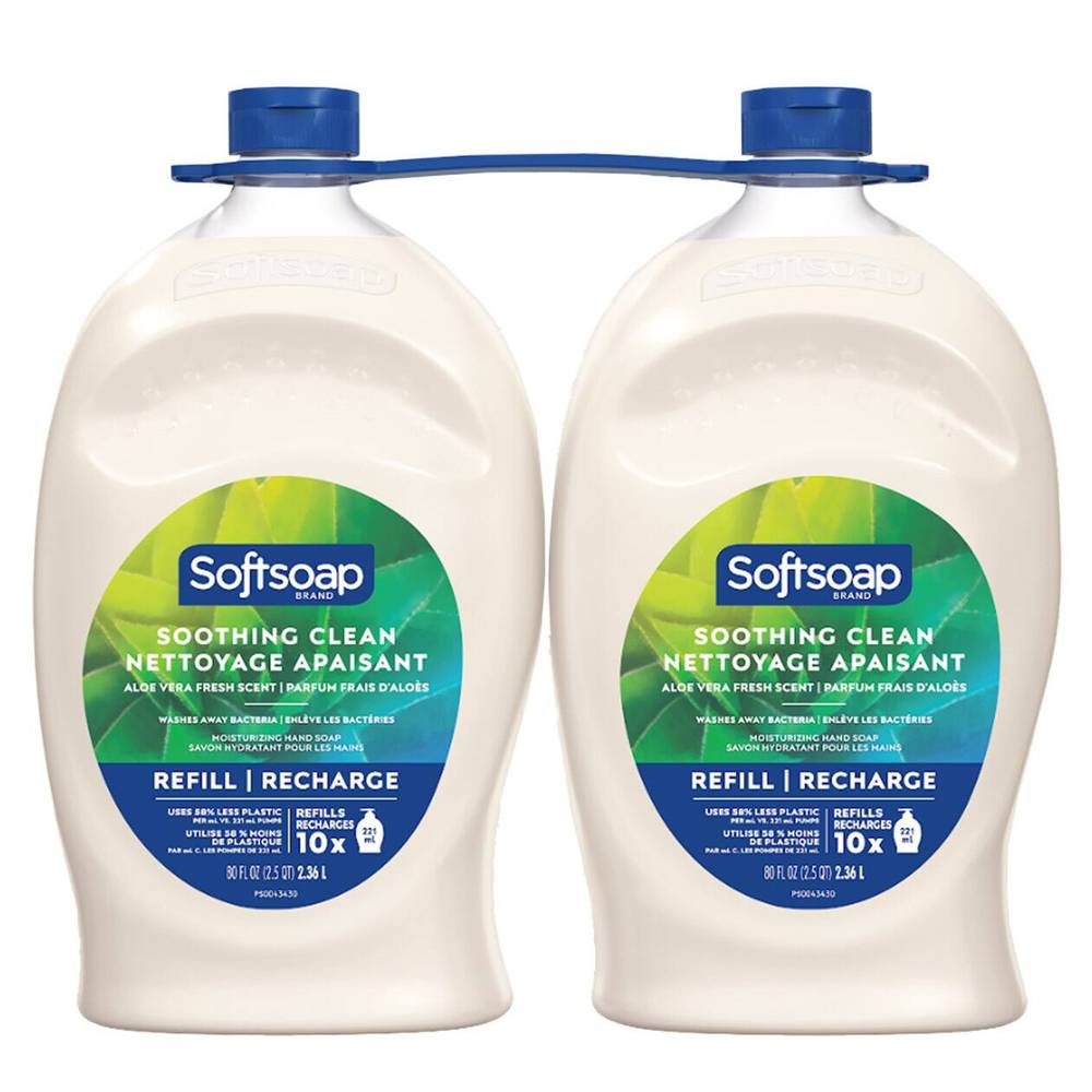 Softsoap Soothing Aloe Vera Moisturizing Hand Soap, 2.36 L, 2-Pack
