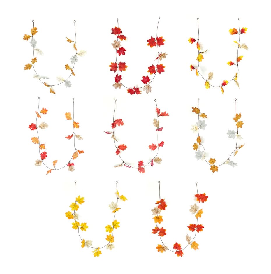Floral Garden Artificial Maple or Oak Leaf Garland, 5-ft. Strands