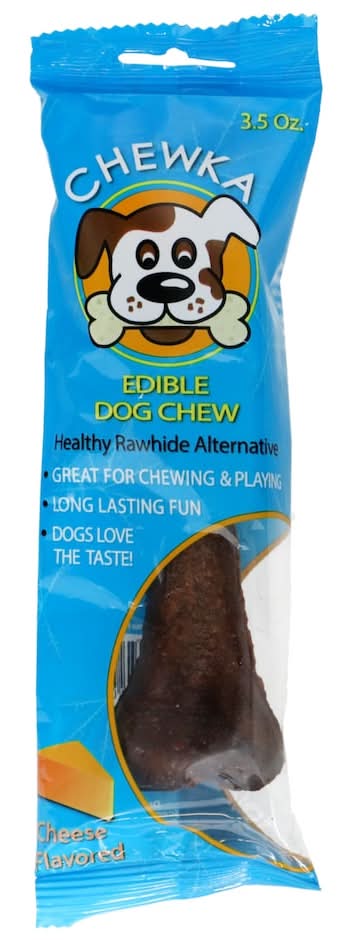 Scoochie Pet Chewka Edible Rawhide Dog Chew, Cheese, 6 in (3.5 oz)