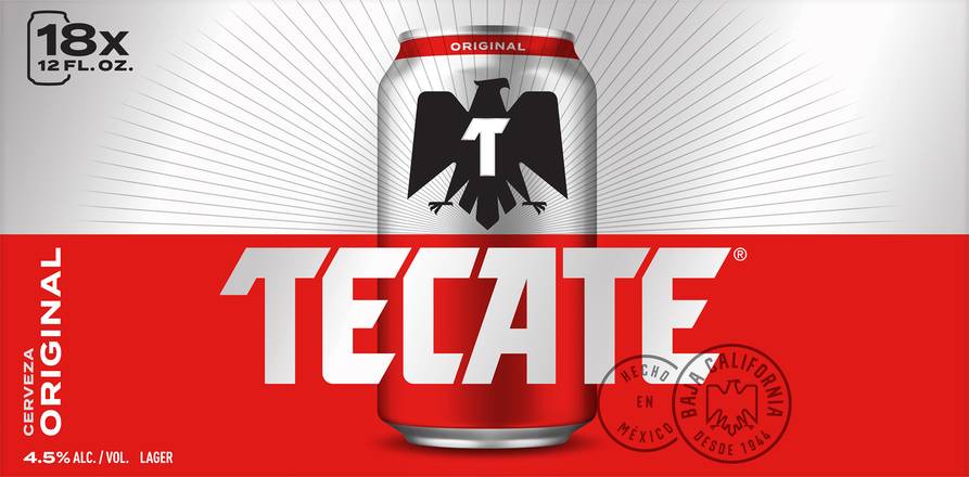 Tecate Cerveza Original Lager Beer (18 ct, 12 fl oz)