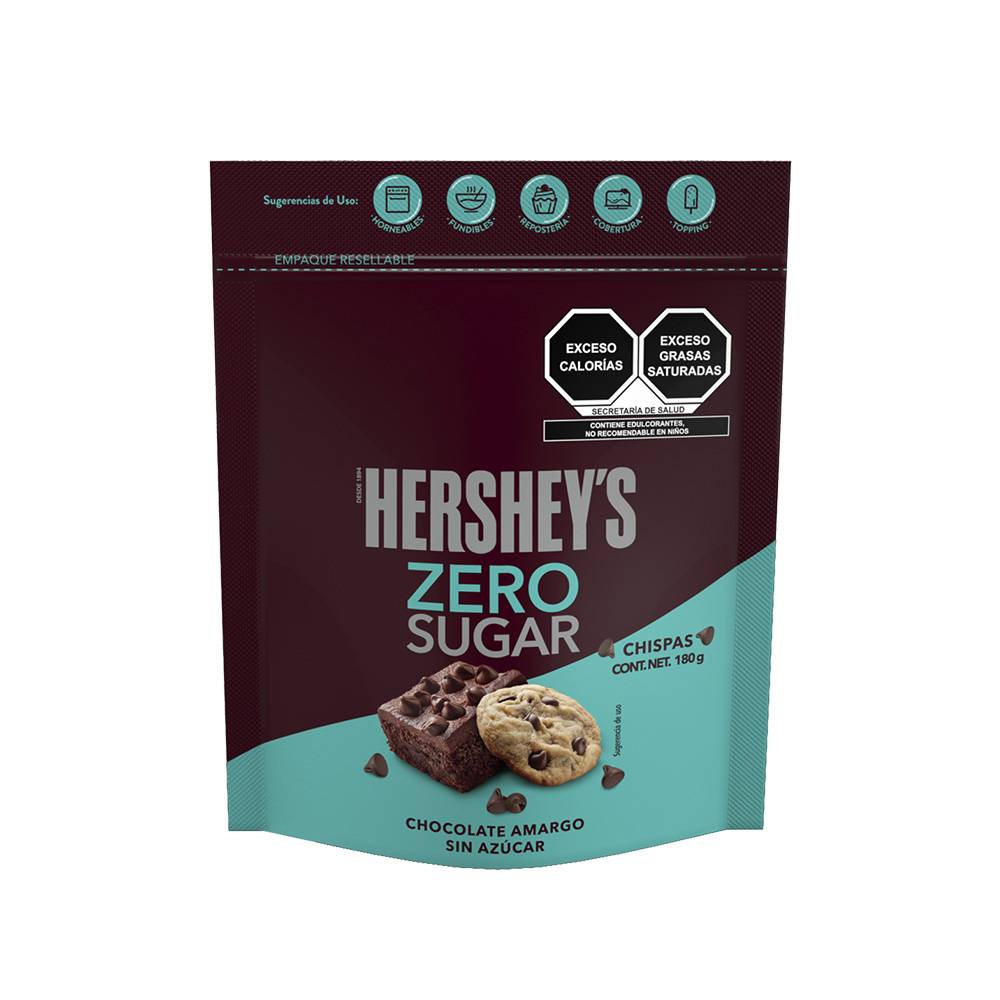 Hershey's chispas de chocolate amargo sin azúcar (doypack 180 g)