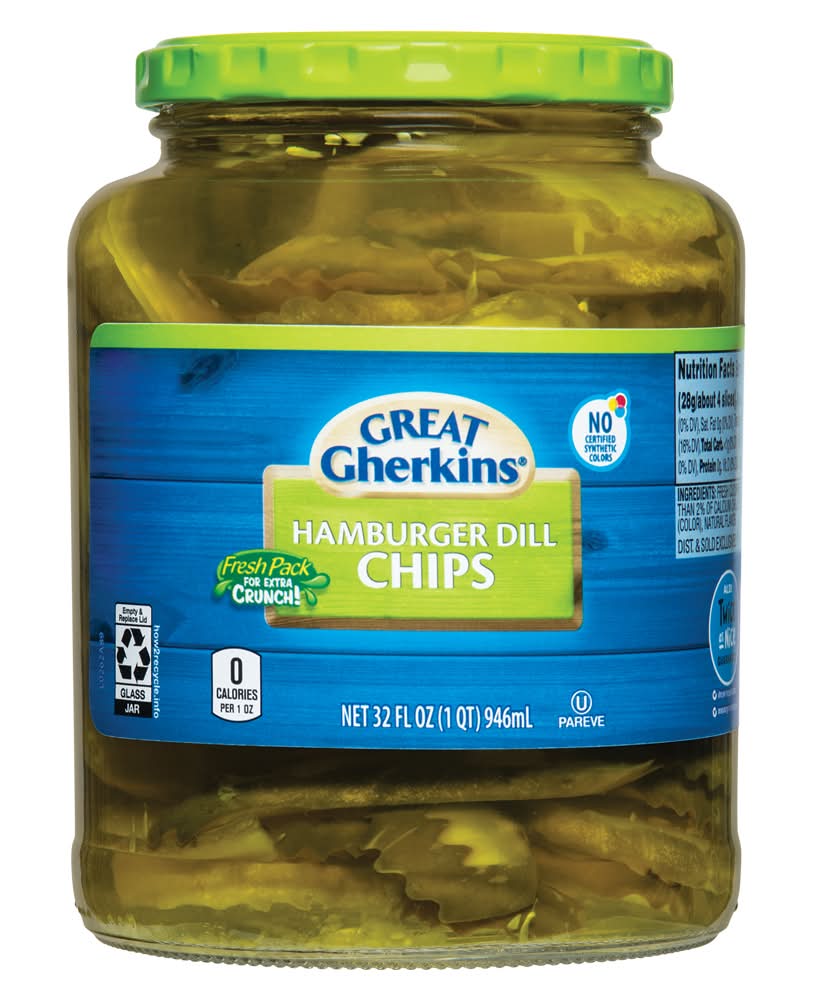 Great Gherkins Hamburger Dill Pickle Chips (32 fl oz)