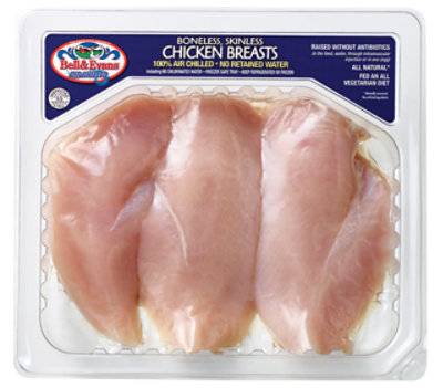 Bell & Evans Chicken Breast Boneless Skls Fp - 3 Lb