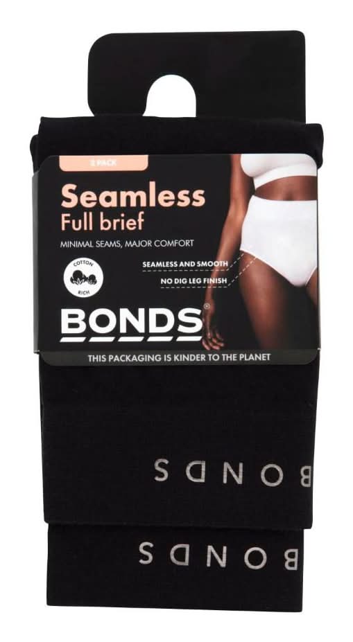 Bonds Womens Seamless Full Brief Size 18 2PACK