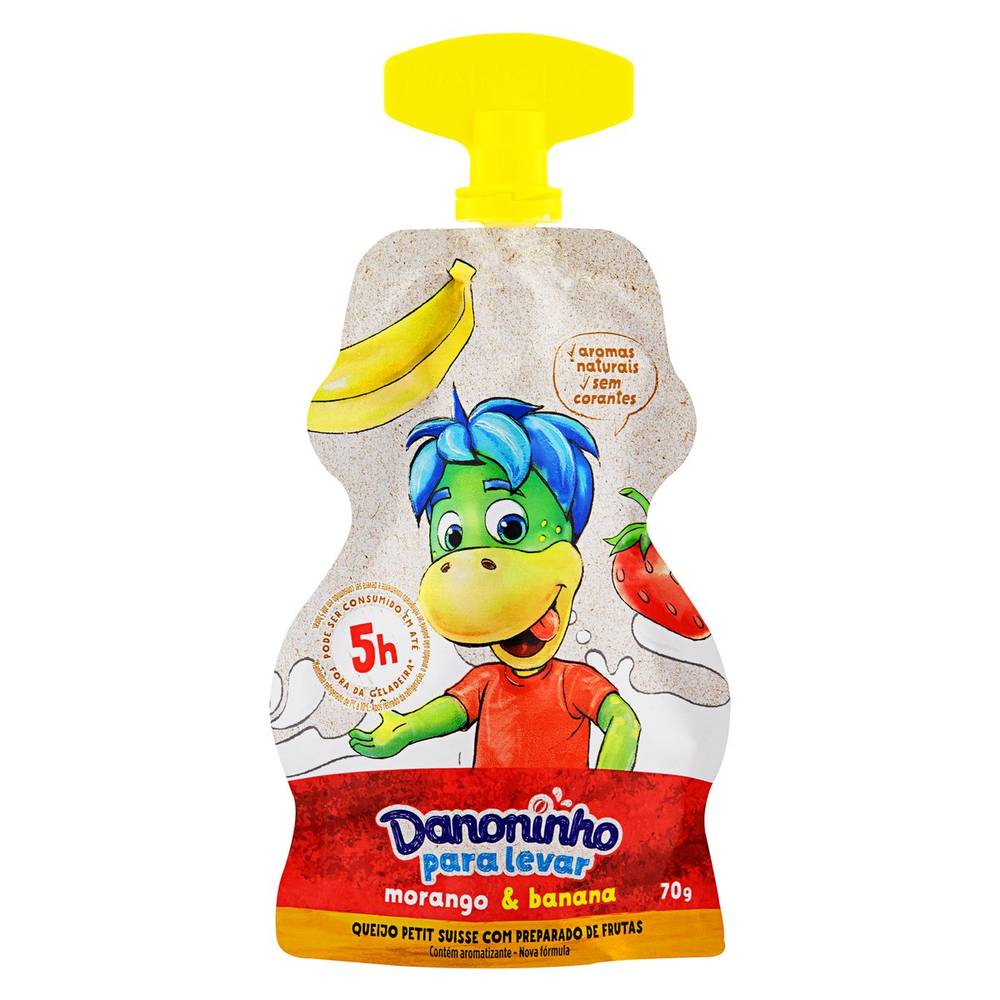 Danoninho iogurte infantil para levar sabor morango e banana (70g)