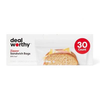 Dealworthy Zipper Sandwich Bags (30 ct)