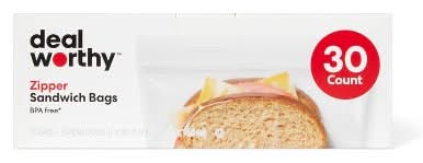Dealworthy Zipper Sandwich Bags (30 ct)