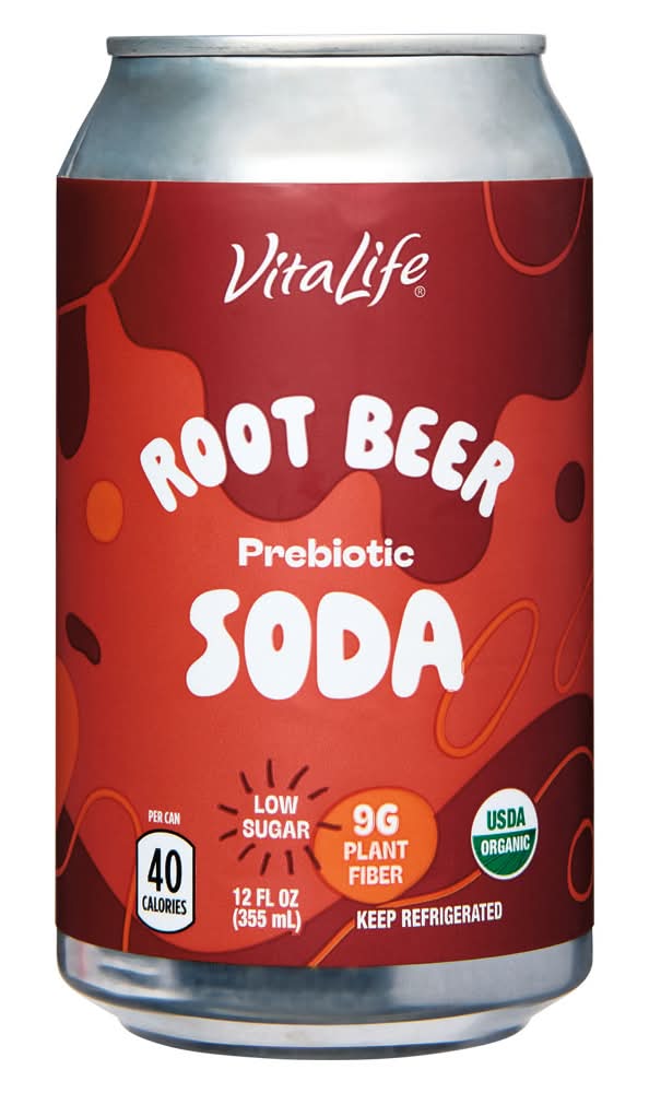 VitaLife Prebiotic Soda, Root Beer (12 fl oz)