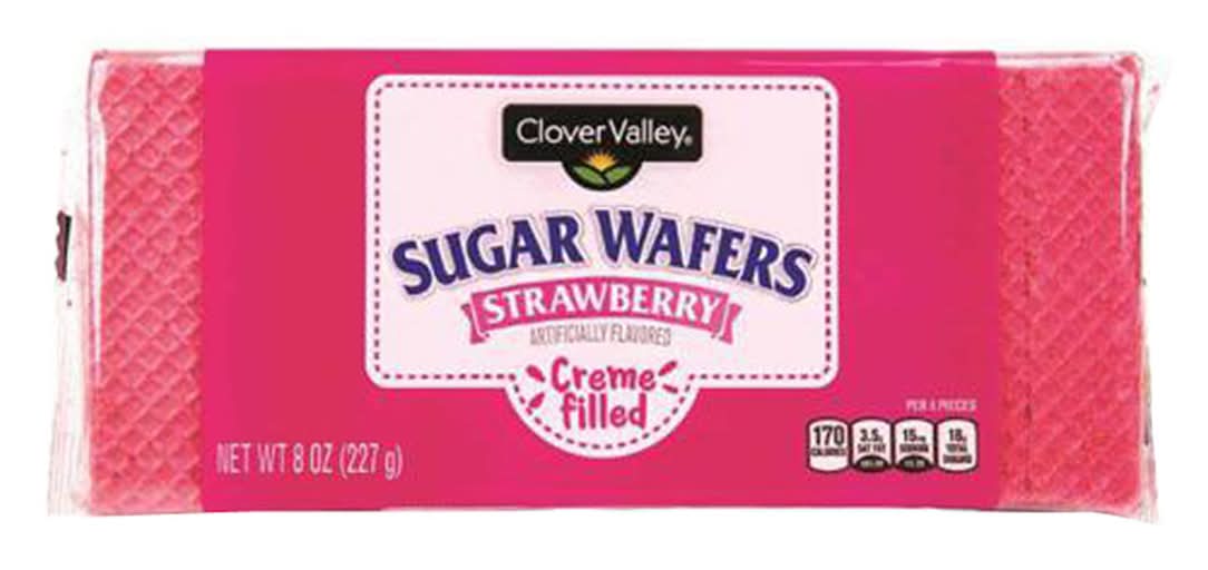 Clover Valley Strawberry Sugar Wafers 8 Oz
