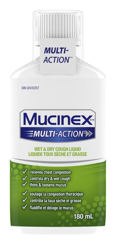Mucinex multi action liquide toux sèche et grasse - mucinex multi-action wet & dry cough liquid cold/cough remedies