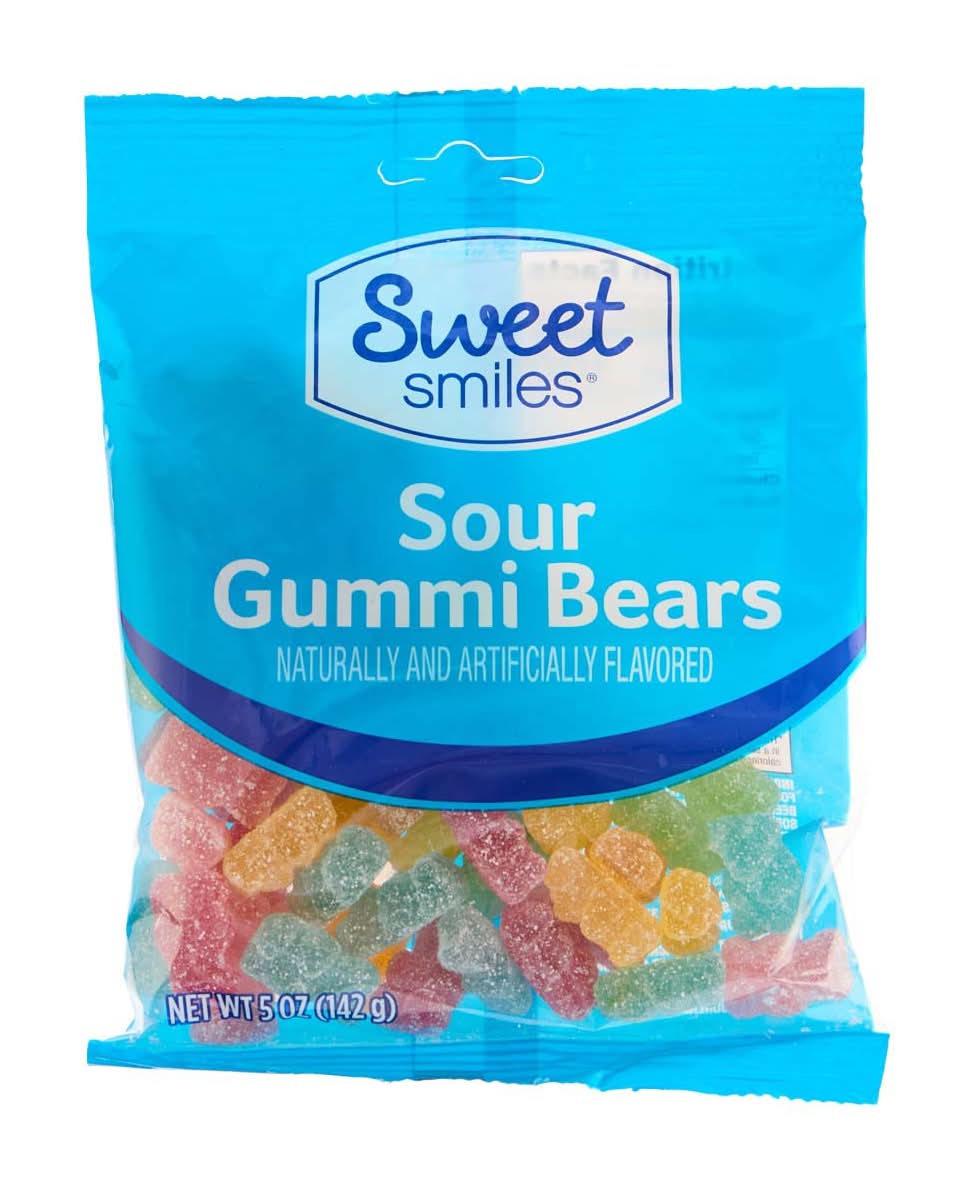 Sweet Smiles Sour Neon Gummi Bears 5 Oz