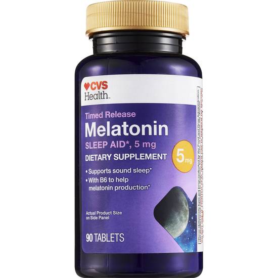 CVS Health Timed Release Melatonin 5 MG Tablets, 90 CT