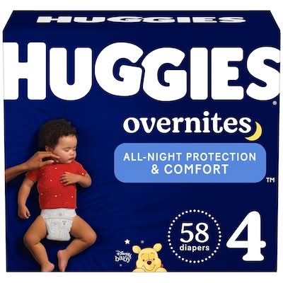 Huggies overnites couches pour bébé - overnites baby diapers (58 unités) (taille 4)