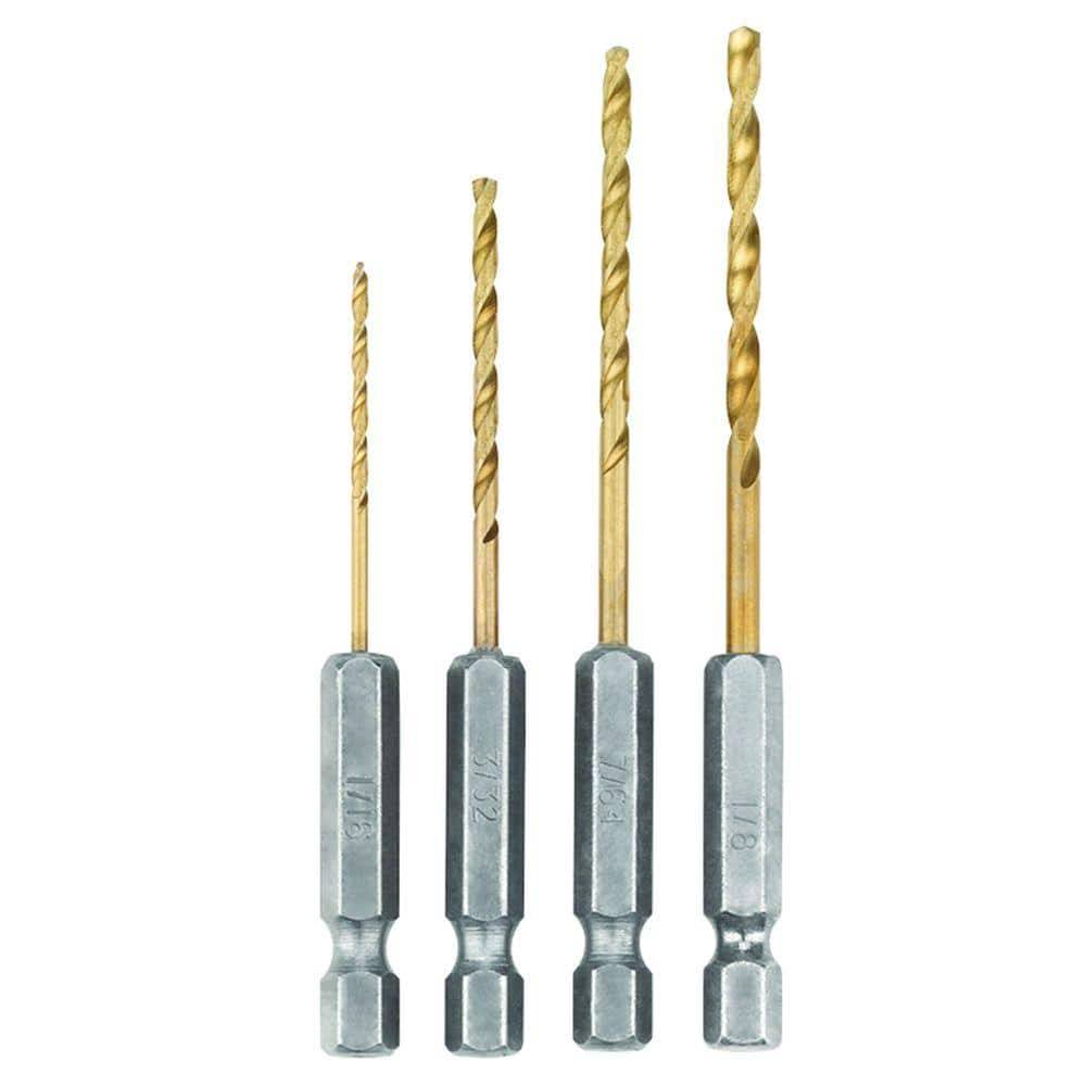 Ryobi Speedload+ Titanium 4-Piece Hex Shank Pilot Drill Bit Set