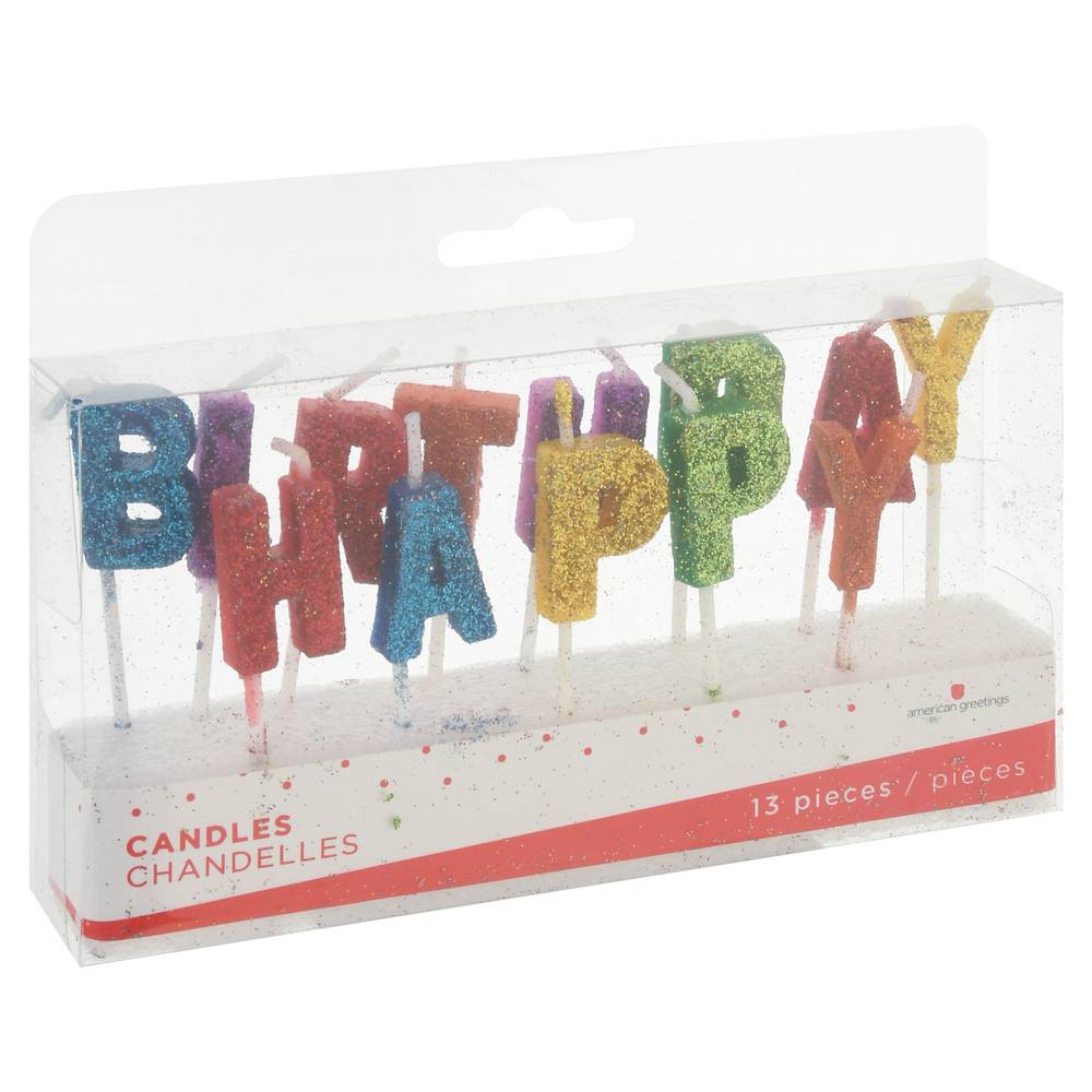 American Greetings Glitter & Toothpick Birthday Text Candles (1.6 oz)