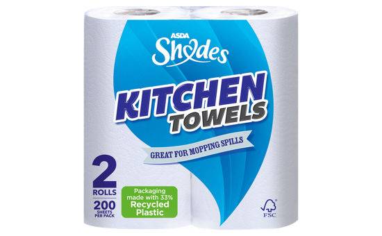 Asda Shades Everyday Kitchen Towels 2 Rolls