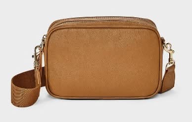 Universal Thread Double Zip Camera Crossbody Handbag, Brown