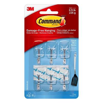 Command Clear Small Wire Hooks (6 ct)