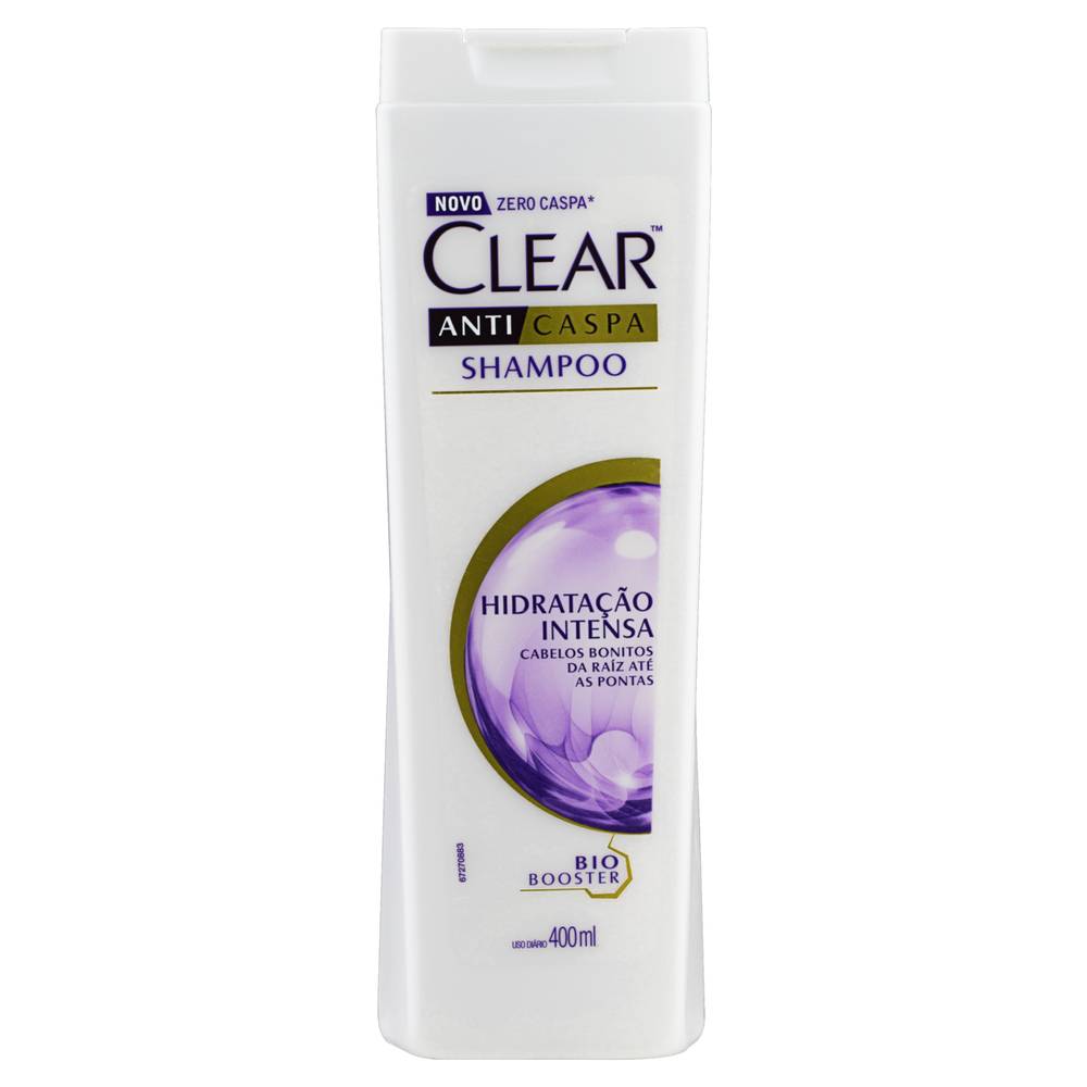 Clear shampoo anticaspa hidratação intensa bio booster (400ml)