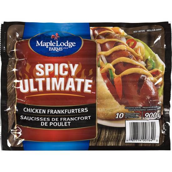 Maple Lodge Farms Spicy Ultimate Chicken Frankfurters (900 g)
