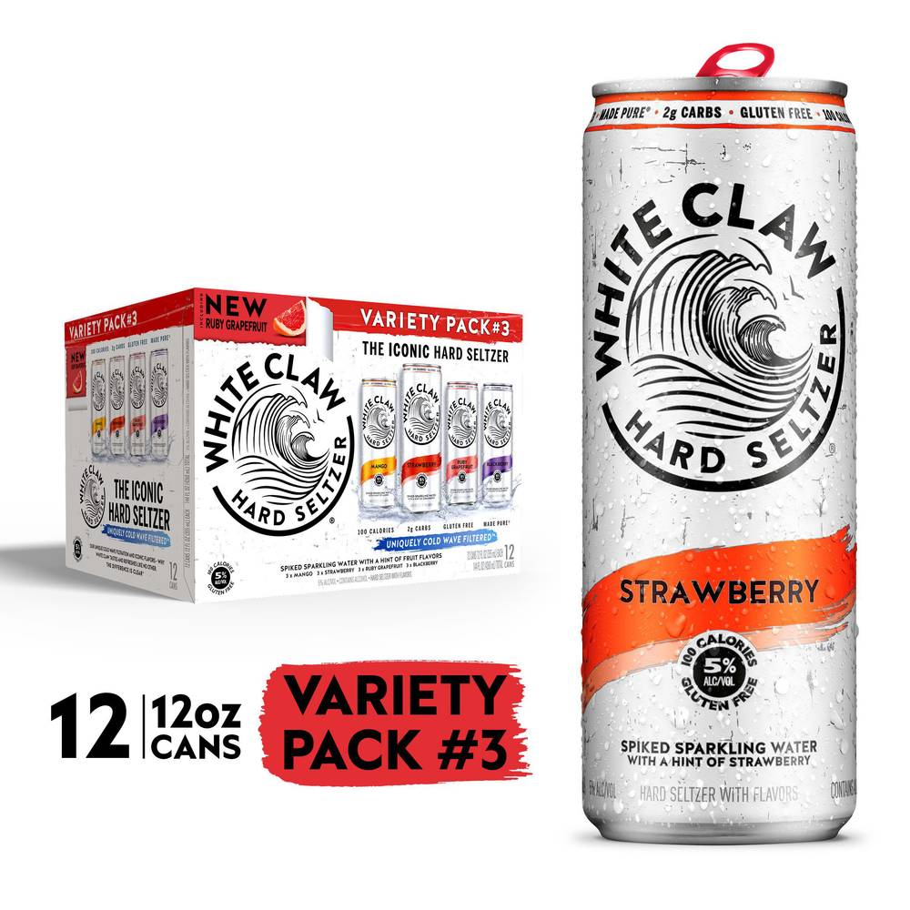 White Claw Variety pack 3 Hard Seltzer (12 pack, 12 fl oz)