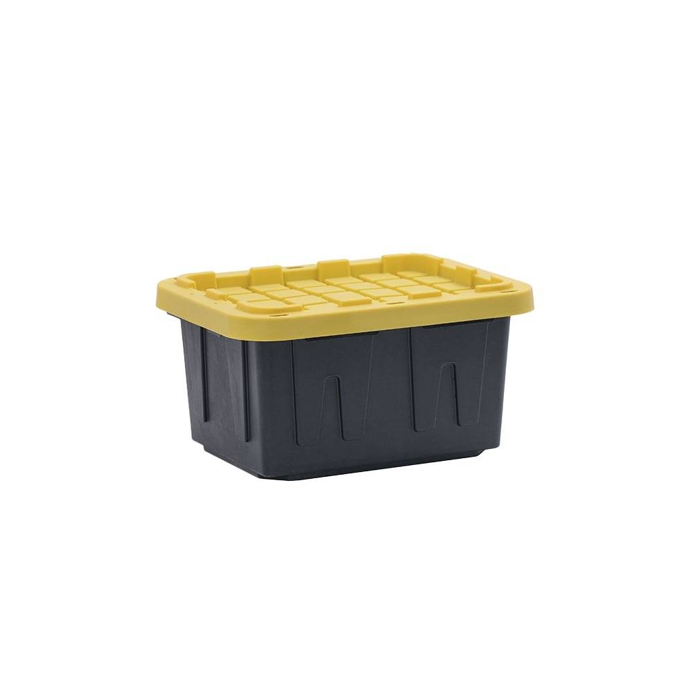 Project Source Commander Small 5-Gallons (20-Quart) Black and Yellow Heavy Duty Tote with Standard Snap Lid | 1021708