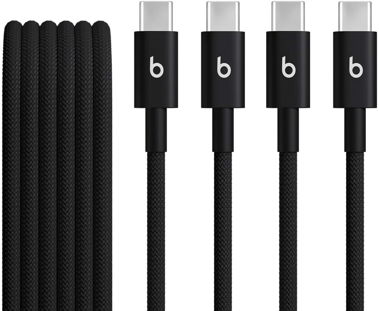 Beats - 5' USB-C to USB-C Woven Cable (2-pack) - Bolt Black