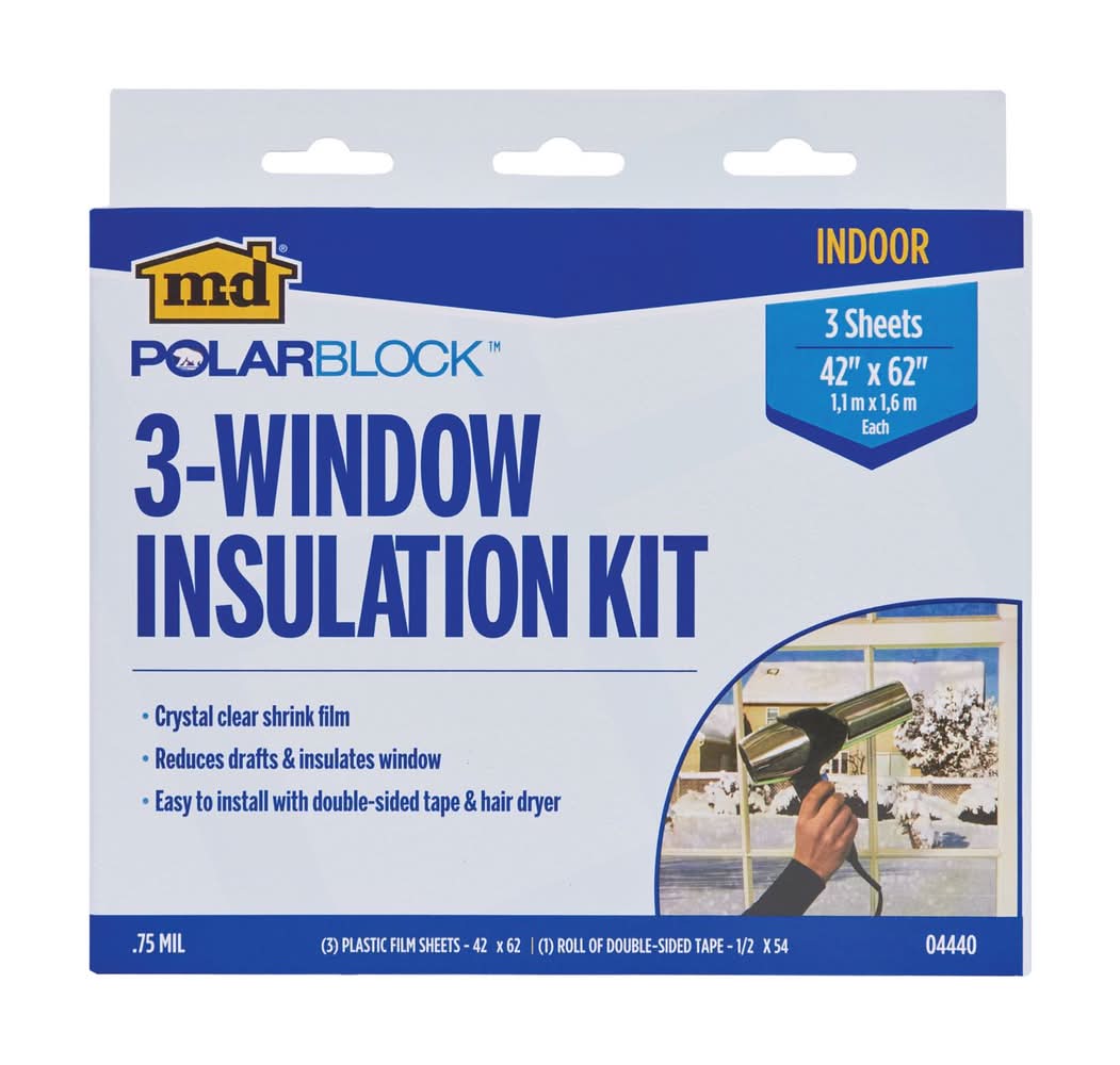 M-D Building Products Clear 3-Window Indoor Insulation Kit 42 In. W X 62 In. L