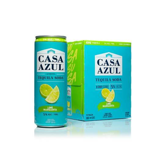 Casa Azul Lime Margarita Tequila Soda (4 x 12 fl oz)