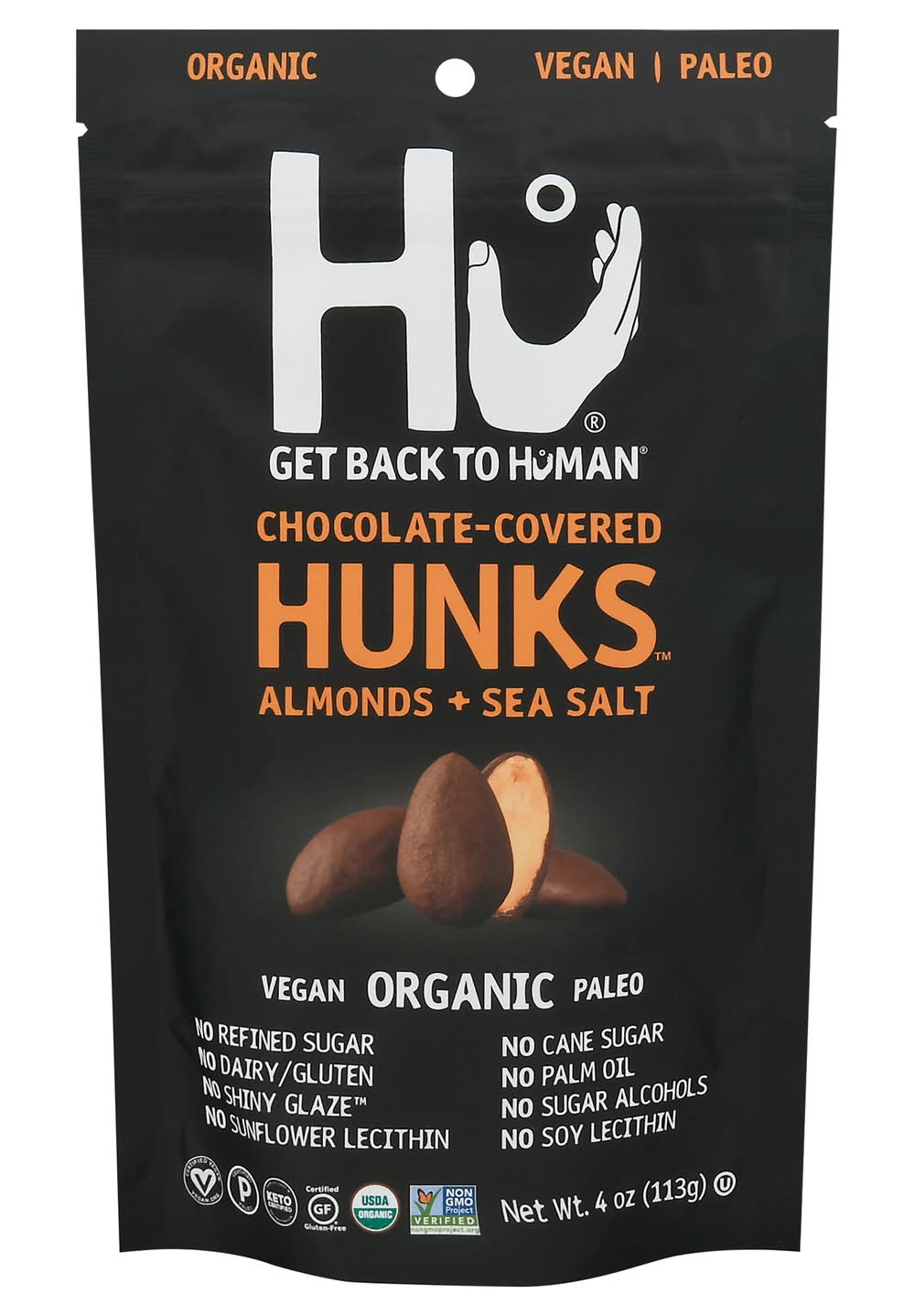 Hu Organic Vegan Chocolate Covered Hunks, Almonds Sea Salt (4 oz)