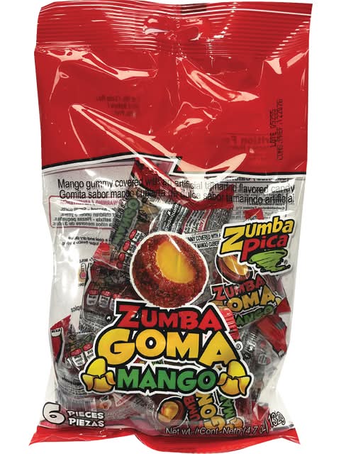 Zumbapica Goma Candie Gummy, Mango (4.7 fl oz, 6 ct)